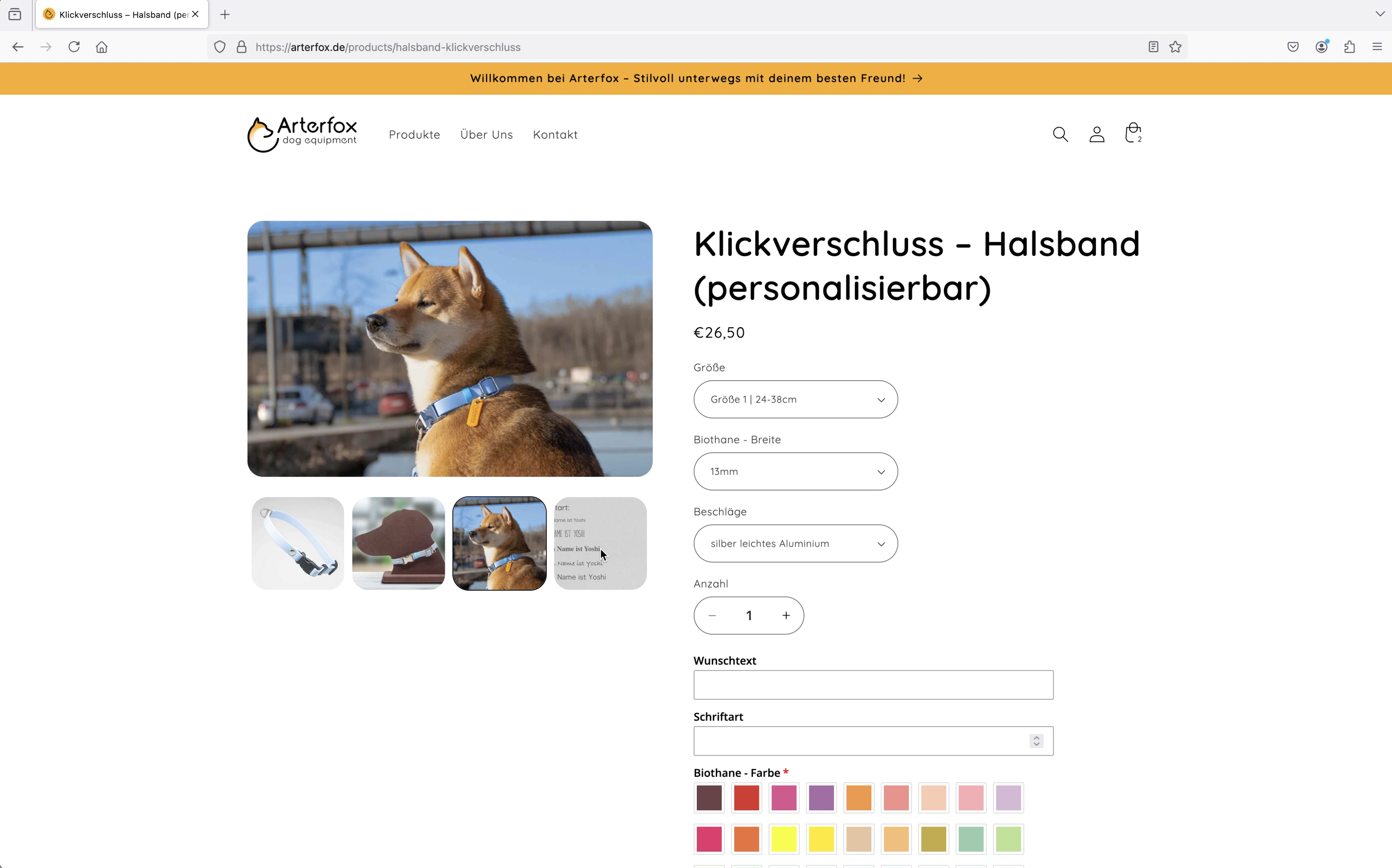 Arterfox_Website_Klickverschluss